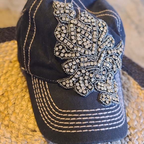 Accessories - Bling Navy Blue Baseball Hat